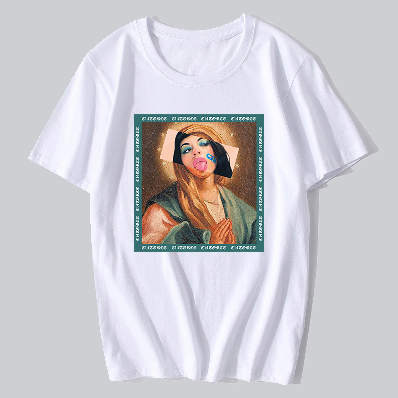 

Lovely Chic Figure Print Basic White T-shirt