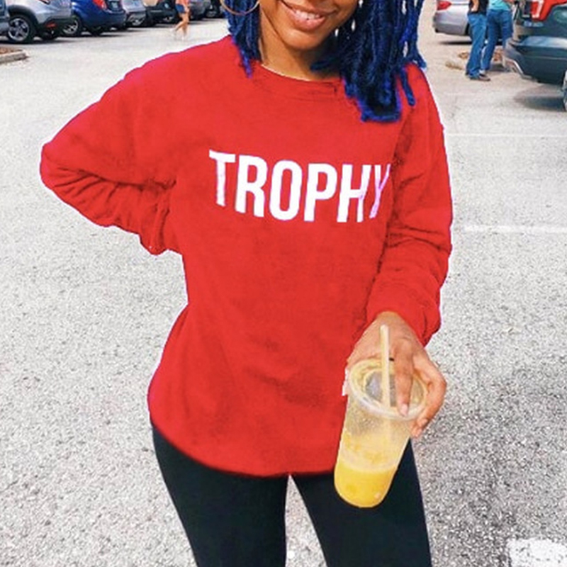 

Lovely Casual Letter Red Sweatshirt Hoodie