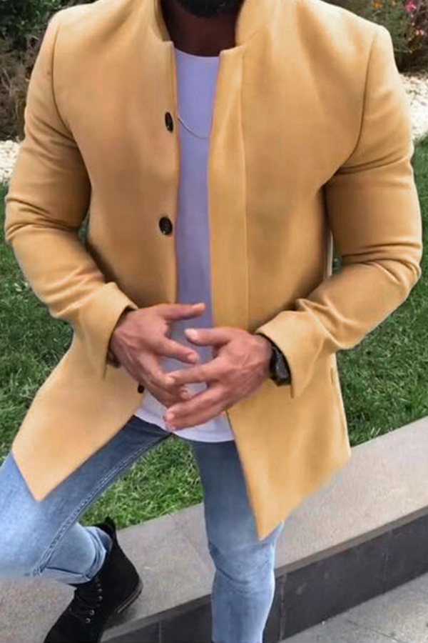 

Lovely Basic Yellow Trench Coat