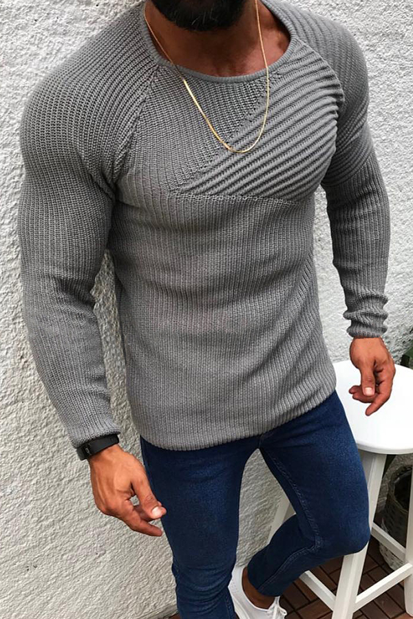 

Lovely Casual Ruffle Design Grey Sweater