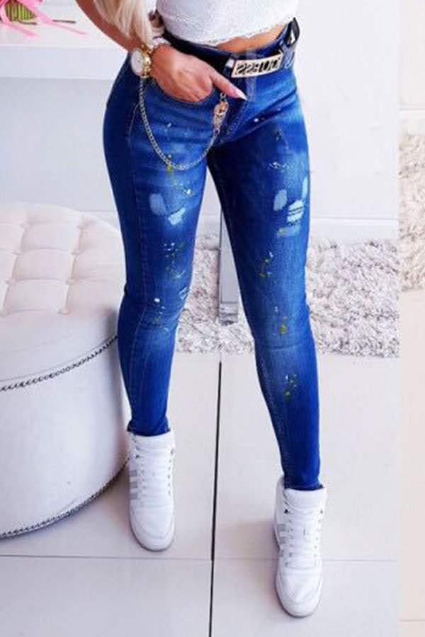 

Lovely Casual Skinny Royal Blue Jeans, Royalblue