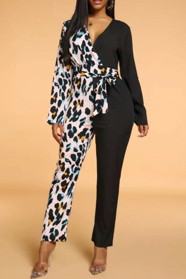 

Lovely Trendy Leopard Patchwork One-piece Jumpsuit