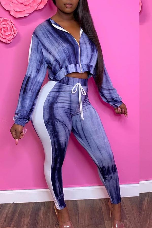 

Lovely Casual Patchwork Multicolor Two-piece Pants Set, Multi