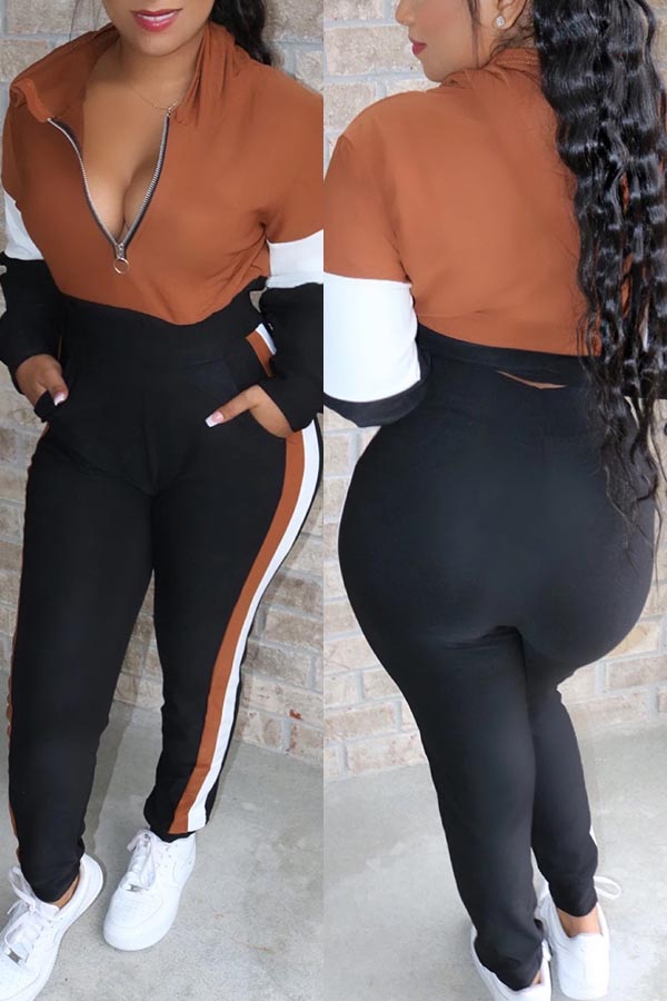 

Lovely Chic Patchwork Black Two-piece Pants Set