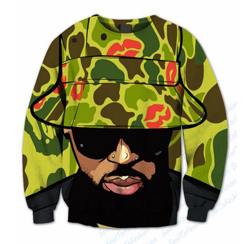 

Lovely Street Figure Print Green Hoodie