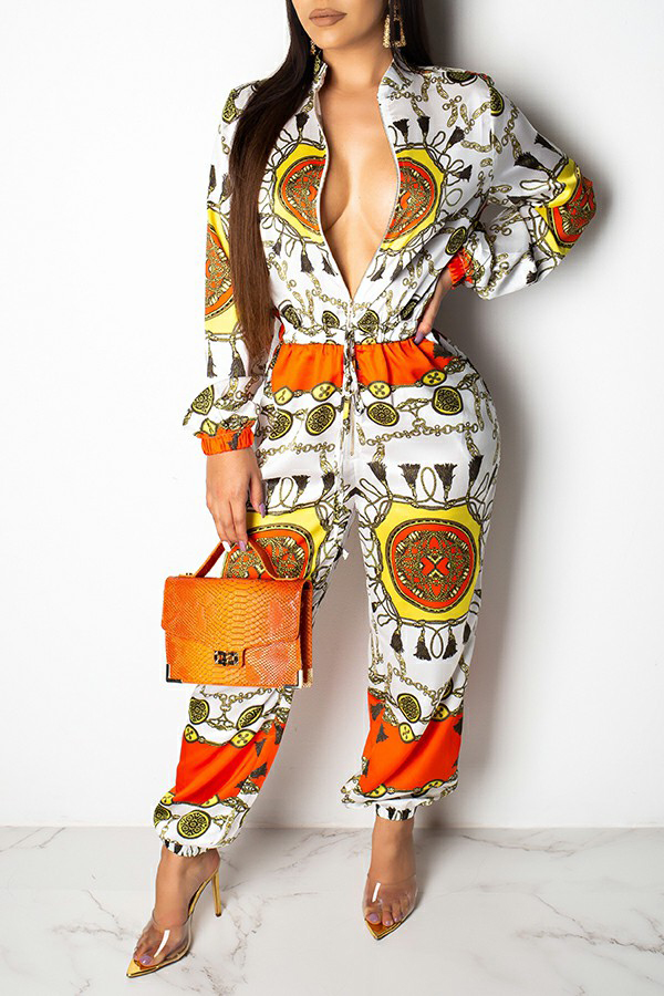 

Lovely Chic Print Multicolor One-piece Jumpsuit, Multi