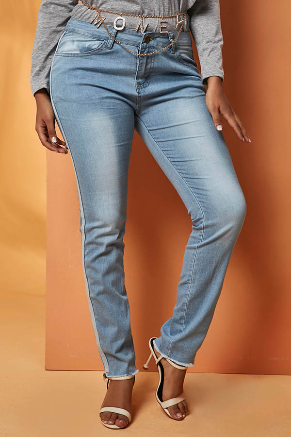 

Lovely Chic Skinny Baby Blue Jeans