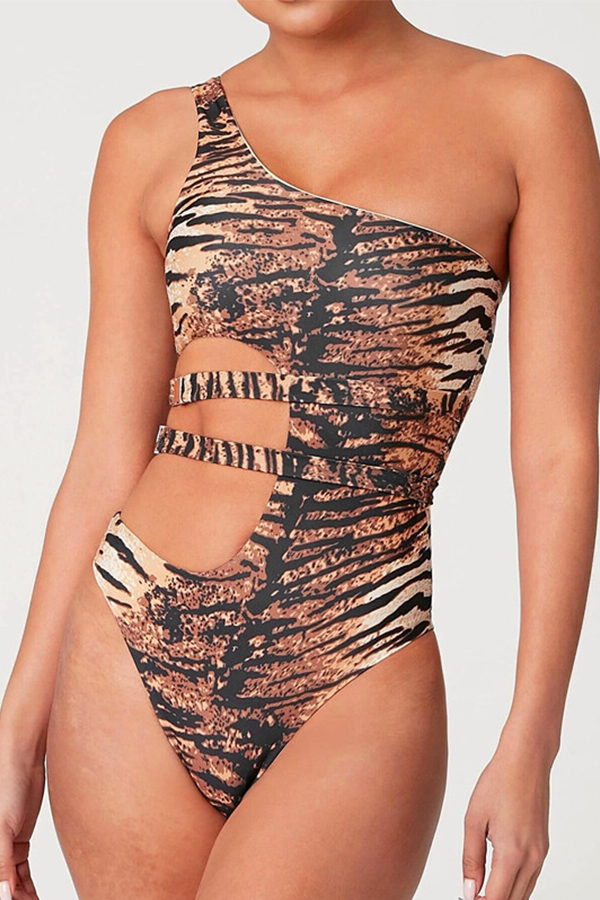 

Lovely Tiger Stripes One-piece Swimsuit