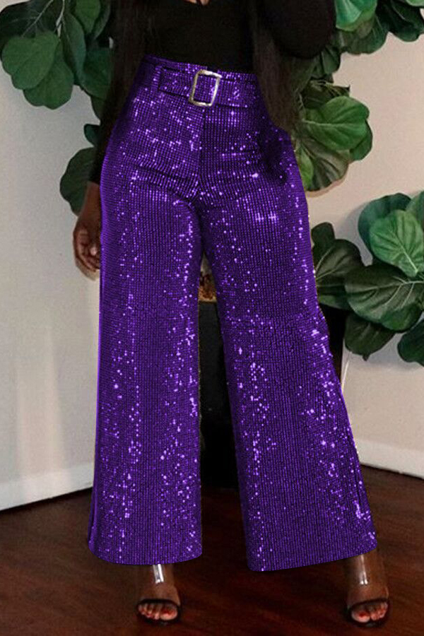 

Lovely Chic Loose Purple Pants