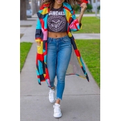 Lovely Casual Color-lump Patchwork Multicolor Tren