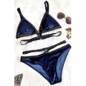 Lovely Leisure High-Leg Blue Two-piece Swimsuit