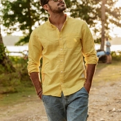 Lovely Casual Basic Yellow Shirt