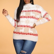 Lovely Christmas Day Striped Khaki Sweater