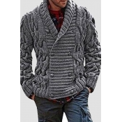 Lovely Casual Buttons Dark Grey Cardigan
