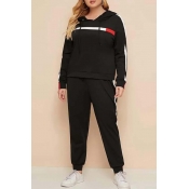Lovely Casual Basic Black Plus Size Two-piece Pant