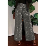 Lovely Chic Loose Silver Pants