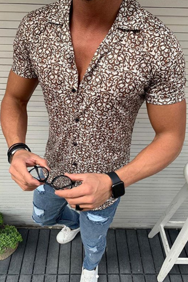 

Men Lovely Casual Print White Shirt