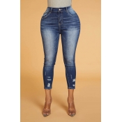 Lovely Trendy Zipper Design Blue Jeans