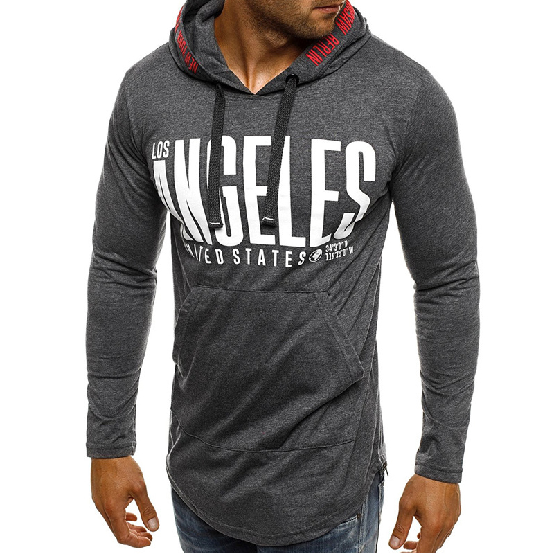 Lovely Casual Letter Print Grey Hoodie_Hoodies_Top_Men Clothes_LovelyWholesale | Wholesale Shoes ...