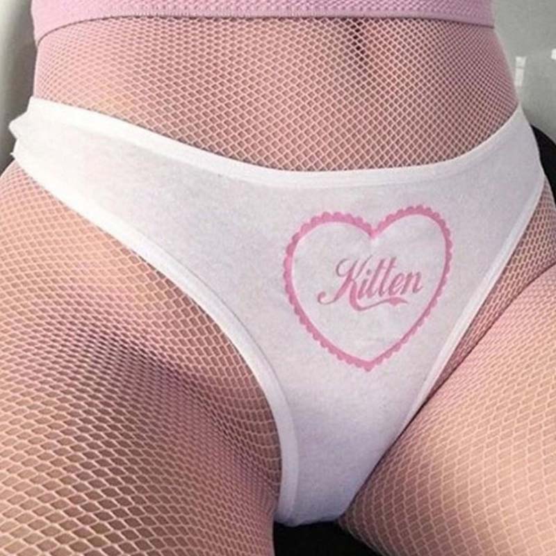 

Lovely Sexy Basic Print White Panties