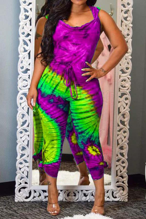 

Lovely Sexy Backless Purple One-piece Jumpsuit