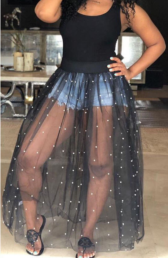 

Lovely Casual Patchwork Black Camisole