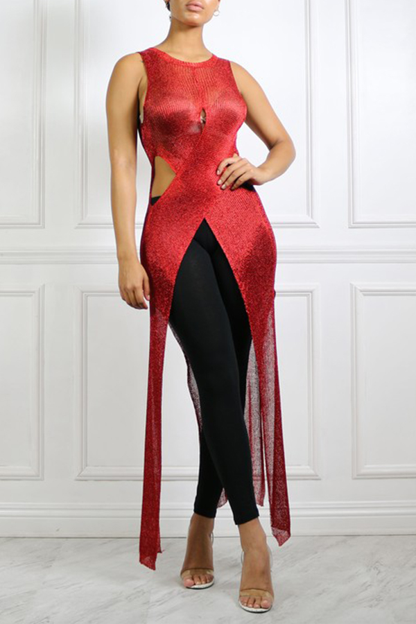 

Lovely Sexy Hollow-out Red Camisole