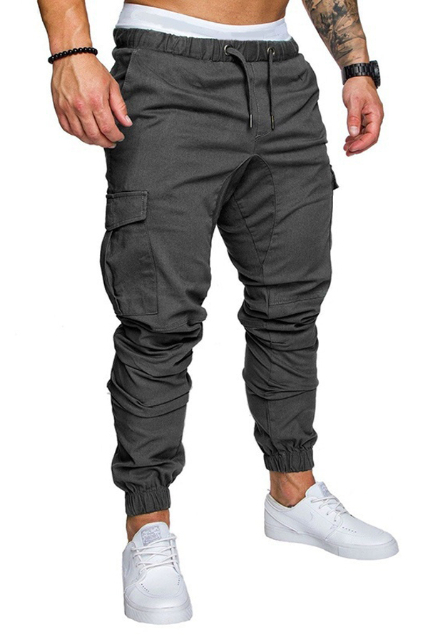 

Men Lovely Casual Drawstring Dark Grey Pants