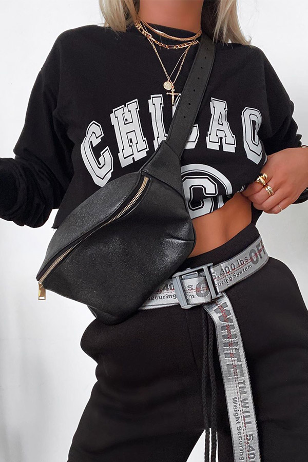 

Lovely Casual Letter Print Black Hoodie