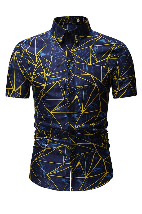 

Lovely Chic Print Blue Shirt