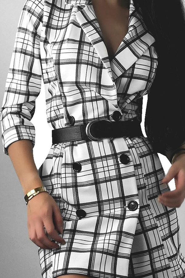 

Lovely Chic Plaid Print Black And White Mini Dress, Black & white tartan