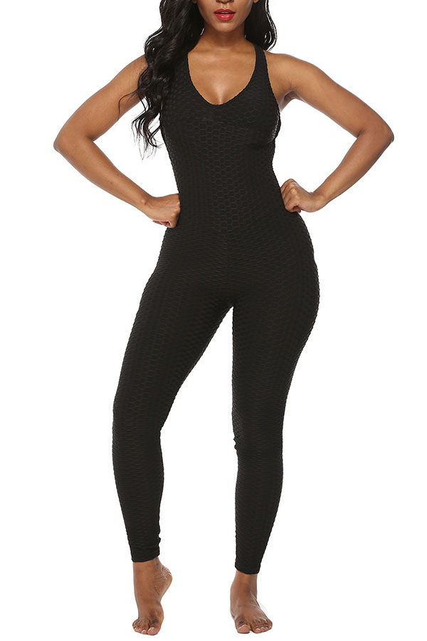 

Lovely Stylish Backless Skinny Black One-piece Jumpsuit
