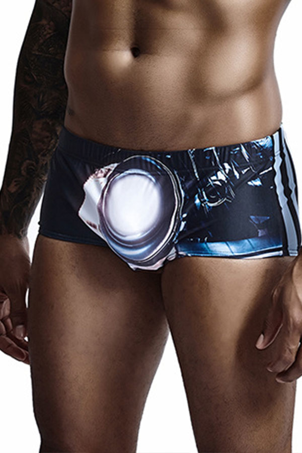

Lovely Basic Skinny Black Man Swimming Shorts
