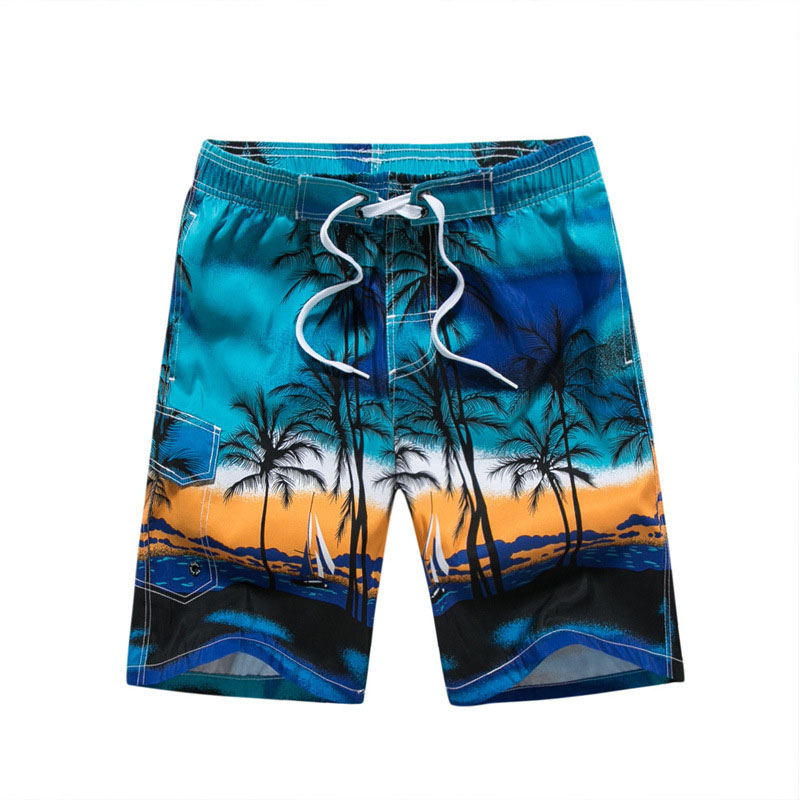 

Lovely Bohemian Plants Print Blue Shorts