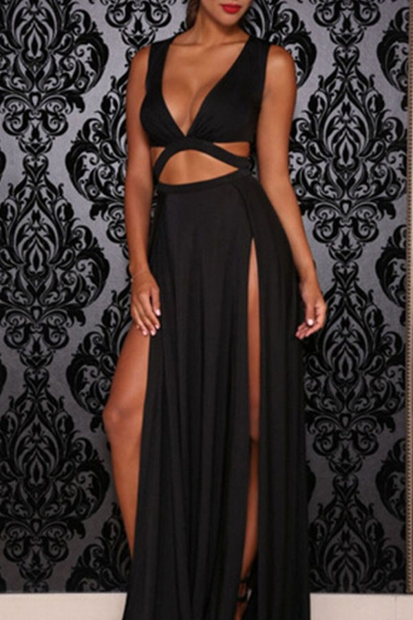 Lovely Sexy High Slit Black Evening Dress от Lovelywholesale WW