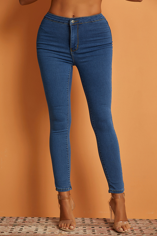 

Lovely Casual Basic Skinny Blue Jeans