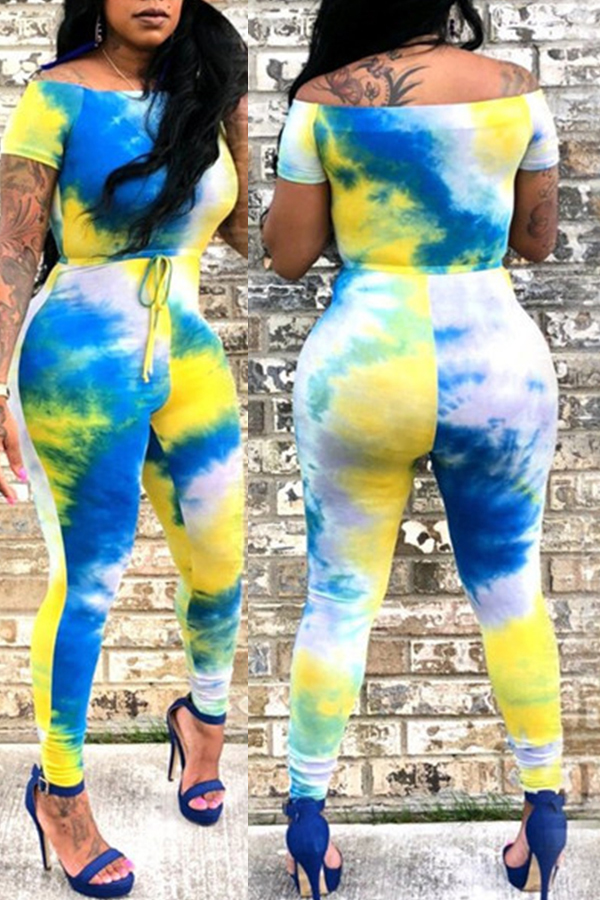 

Lovely Leisure Print Yellow One-piece Jumpsuit