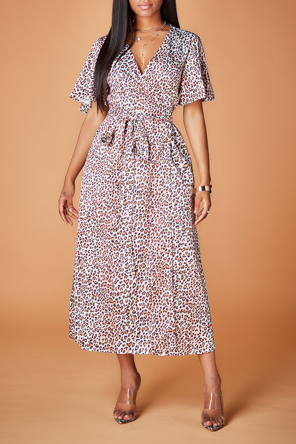 

Lovely Chic Leopard Print Ankle Length Dress