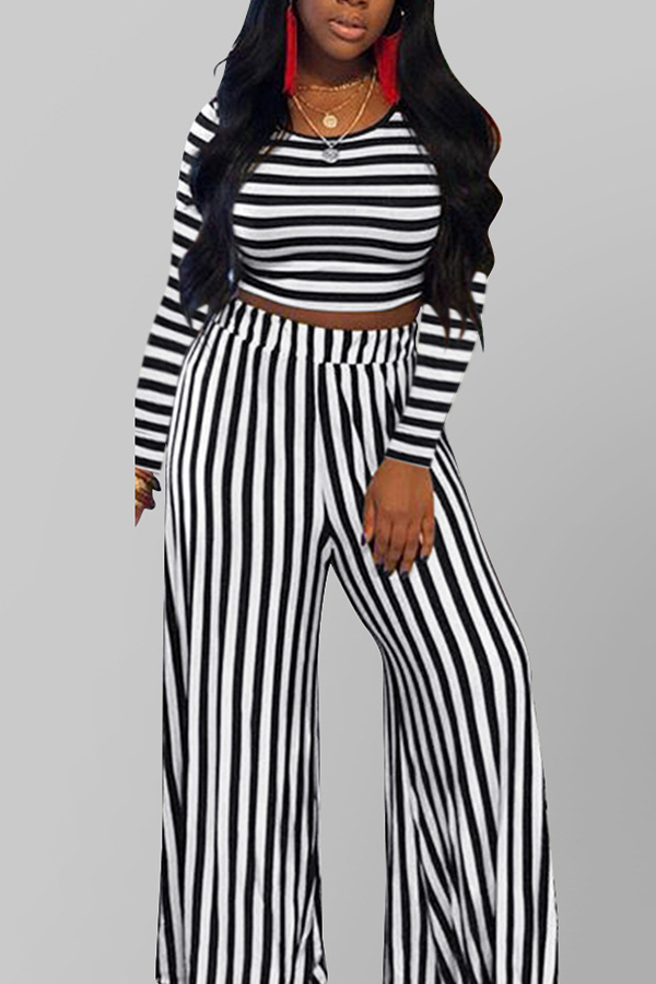 

Lovely Casual Striped Two-piece Pants Set, Stripe