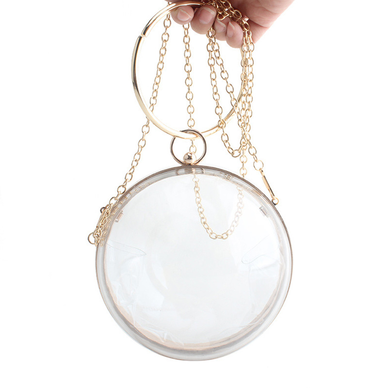 

Lovely Casual See-through Gold Crossbody Bag