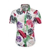 Lovely Trendy Print Rose Red Shirt