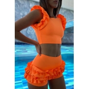 Lovely Flounce Design Croci Two-piece Swimsuit