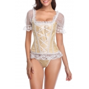 Lovely Vintage Lace-up Gold Intimates Accessories