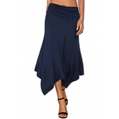 Lovely Casual Loose Navy Blue Skirt