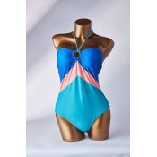 Lovely Color-lump Patchwork Multicolor One-piece S