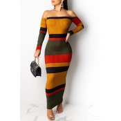 Lovely Trendy Striped Multiclor Ankle Length Dress