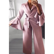 Lovely Sweet V Neck Pink One-piece Jumpsuit