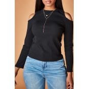 Lovely Casual Hollow-out Black Base Layers