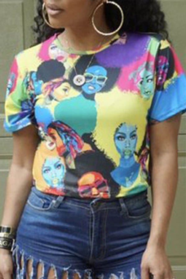 

Lovely Leisure Print Yellow T-shirt