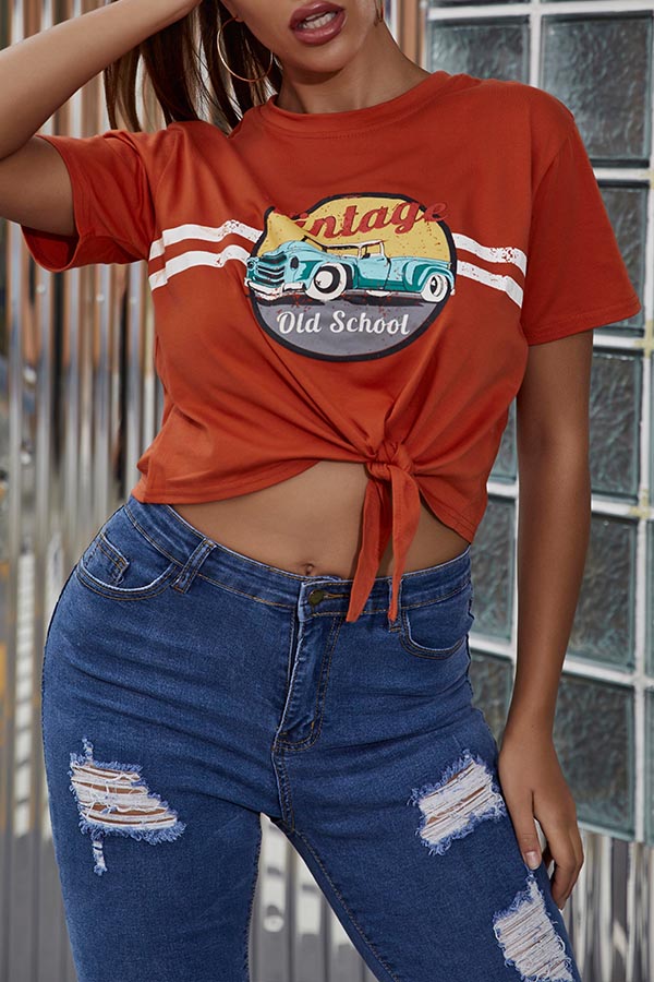 

Lovely Chic Knot Design Brown T-shirt